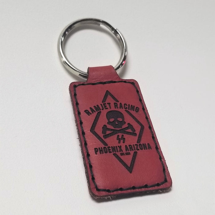Ramjet Racing Red Leather Key Chain