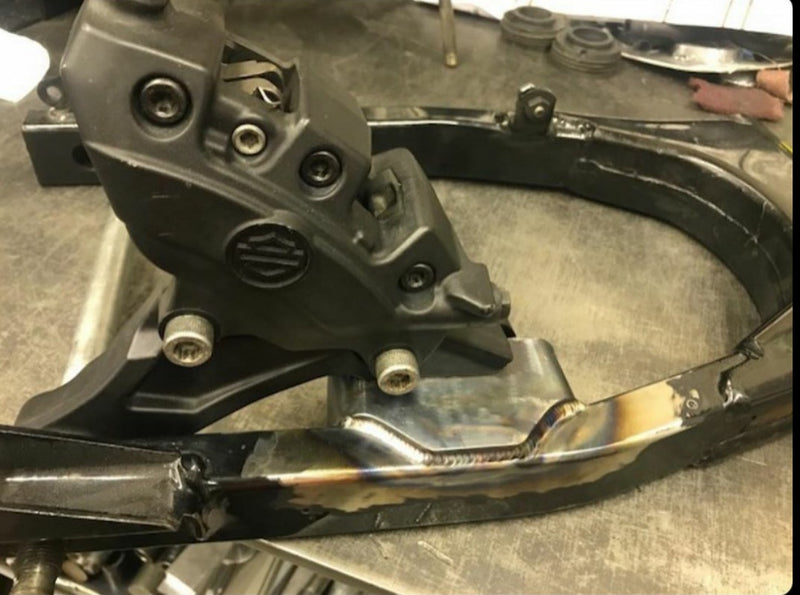 INDUSTRY CUSTOMS REAR BRAKE TAB FOR FXR SWINGARM TO 00-LATER TOURING BRAKE CALIPER