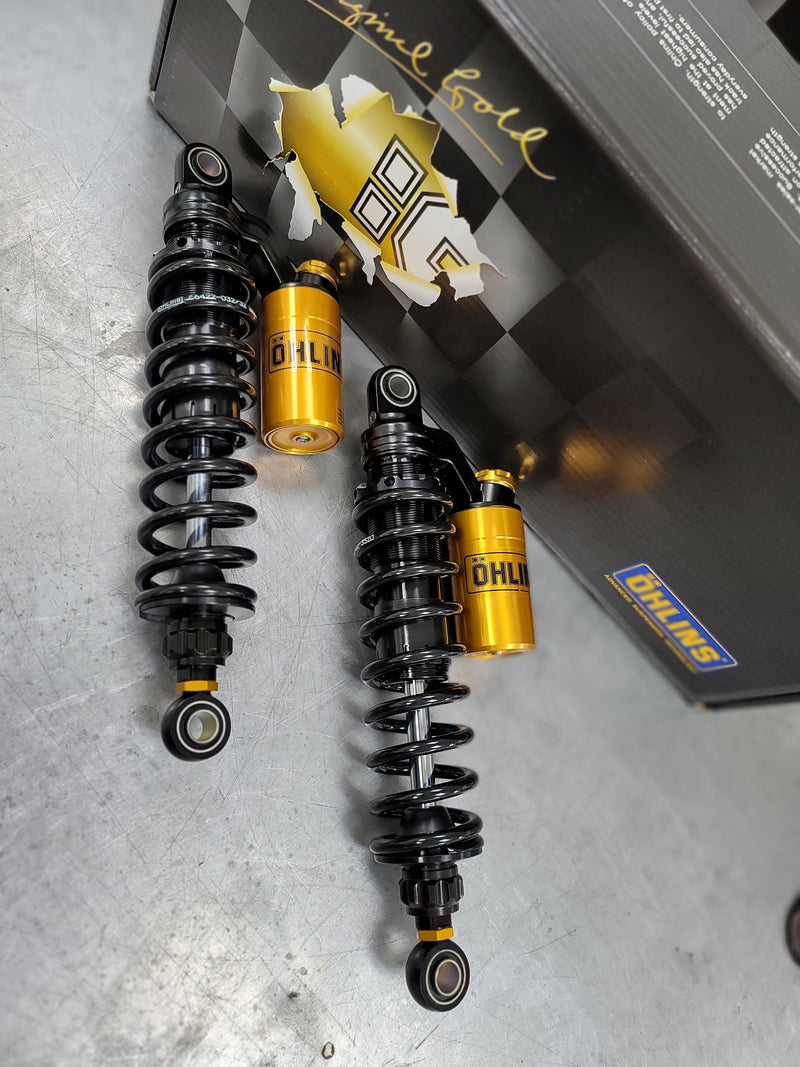 OHLINS BLACKLINE-GOLD RESERVOIR PIGGYBACK SHOCKS 13.6" - DYNA