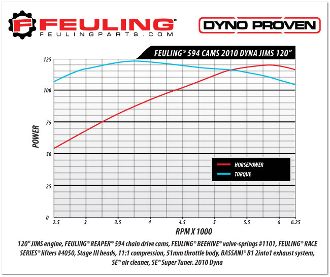 FEULING 594 CHAIN DRIVE CAM SHAFTS ('99-'06 TWIN CAM)