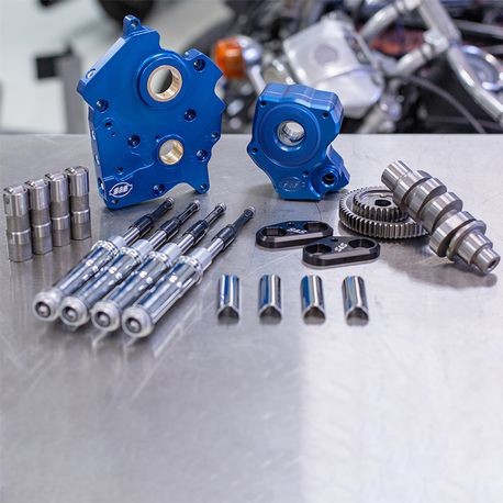 S&S GEAR DRIVE 475G CAM CHEST KIT 17'-LATER M8 MODELS- CHROME, WATER COOLED