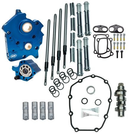 S&S CHAIN DRIVE 475C CAM CHEST KIT 17'-LATER M8 MODELS- CHROME, OIL COOLED
