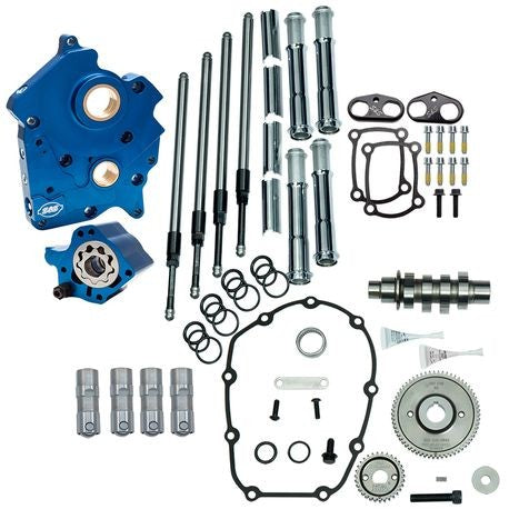 S&S GEAR DRIVE 465G CAM CHEST KIT 17'-LATER M8 MODELS- CHROME, OIL COOLED