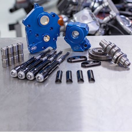 S&S GEAR DRIVE 475G CAM CHEST KIT 17'-LATER M8 MODELS- BLACK, WATER COOLED