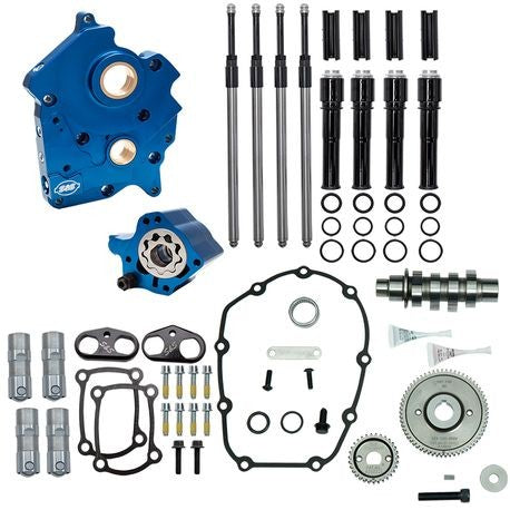 S&S GEAR DRIVE 465G CAM CHEST KIT 17'-LATER M8 MODELS- BLACK, OIL COOLED