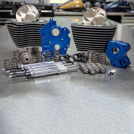 S&S 124" M8 POWER PACKAGE FOR 107" OIL COOLED MODELS- CHROME