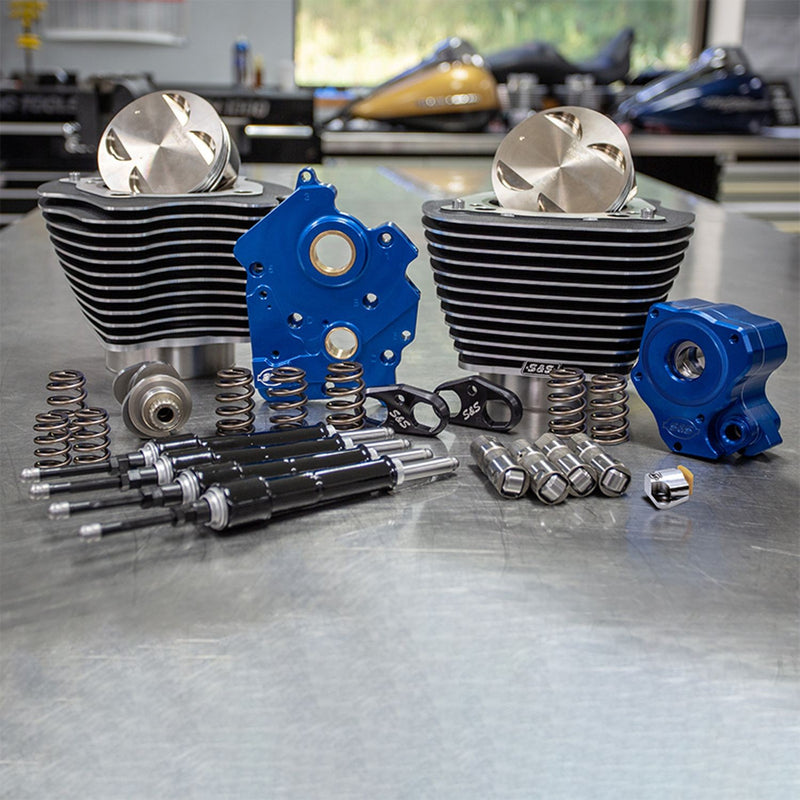 S&S 124" M8 POWER PACKAGE FOR 107" OIL COOLED MODELS- BLACK