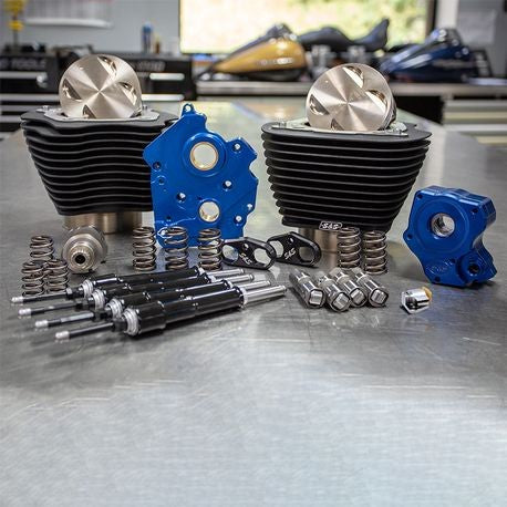 S&S 124" M8 POWER PACKAGE FOR 107" OIL COOLED MODELS- BLACK