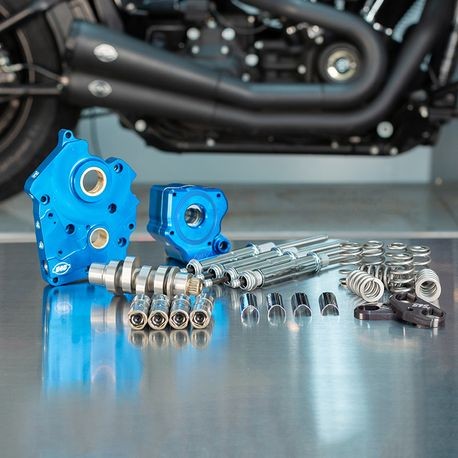S&S CHAIN DRIVE 550C CAM CHEST KIT 17'-LATER M8 MODELS- CHROME, OIL COOLED