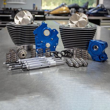 S&S 128" M8 POWER PACKAGE FOR 114" OIL COOLED MODELS- CHROME