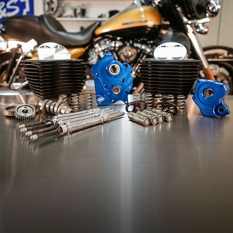 S&S 128" M8 POWER PACKAGE FOR 114" OIL COOLED MODELS- CHROME