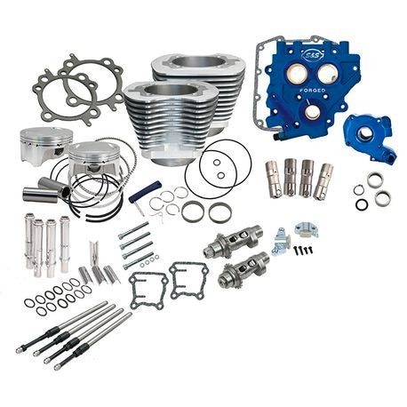 S&S 110" Power Package for HD Twin Cam 96 / 103 Models with 585 Easy Start Cams - Silver