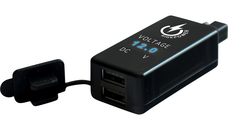 Dual USB Adapter with Digital Voltage Indicator