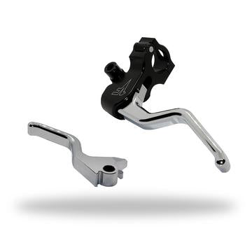 1FNGR EASY PULL CLUTCH + BRAKE LEVER COMBO |  BLACK AND CHROME DYNA-SOFTIAL