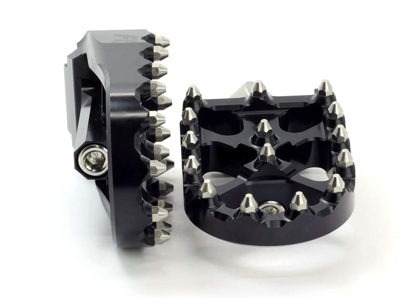 V2 MXスタイルフットペグ FLO MOTORSPORTS□MXスタイルワイド V2フットペグ/ブラック 左右セット