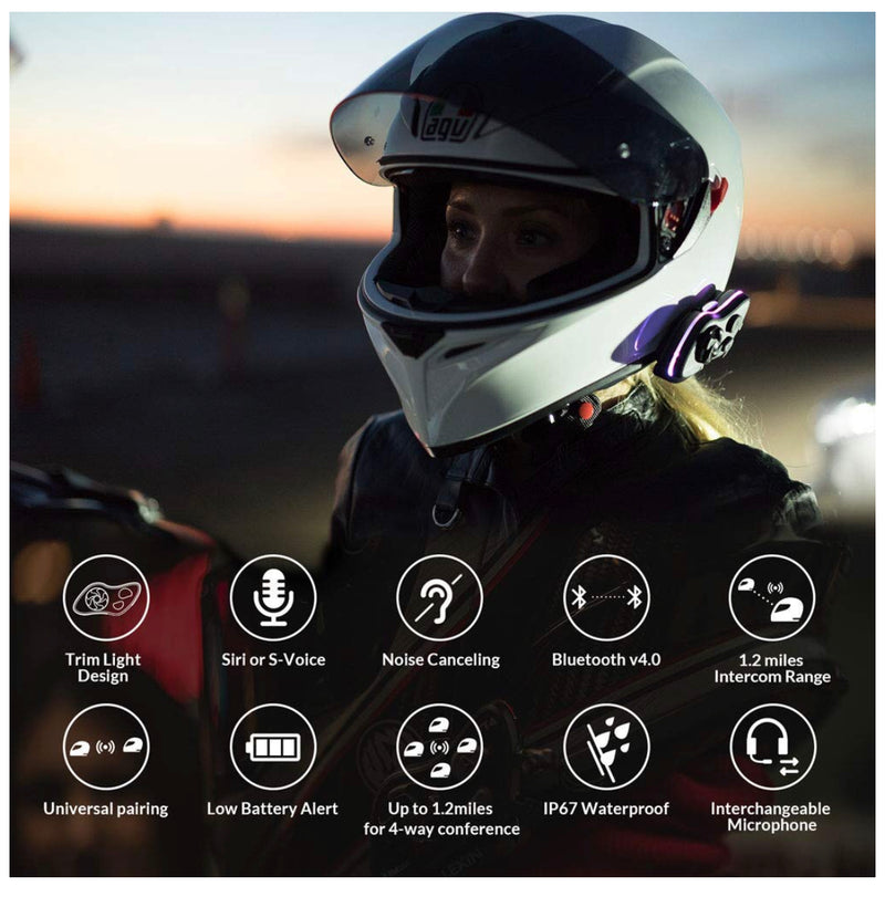 LEXIN FT4 PRO BLUETOOTH HEADSET WITH RAM HANDLEBAR MOUNT KIT
