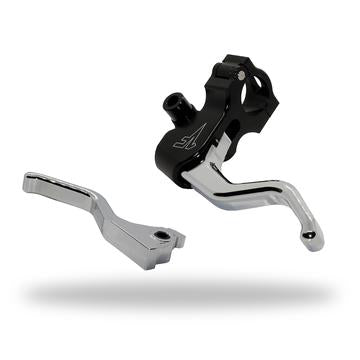 1FNGR EASY PULL CLUTCH + BRAKE LEVER COMBO |  BLACK AND CHROME 14'+ SPORTSTER