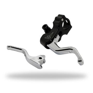 1FNGR EASY PULL CLUTCH + BRAKE LEVER COMBO |  BLACK AND CHROME - 15'+ SOFTIAL/ M8