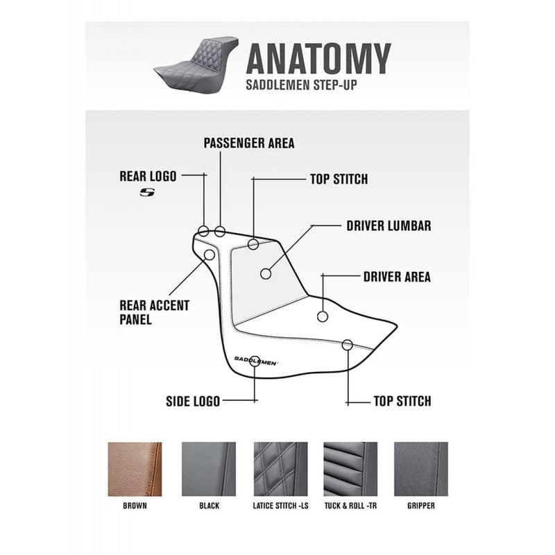 SADDLEMEN STEP UP SEAT BROWN (FULL DIAMOND)