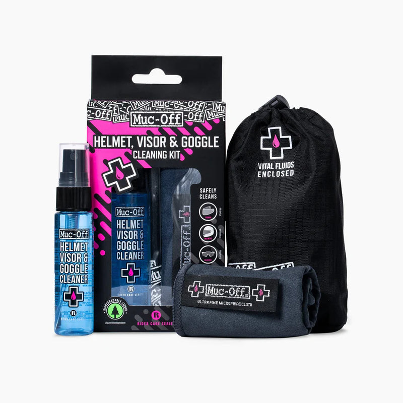 HELMET, VISOR AND GOGGLE CLEANER OR KIT