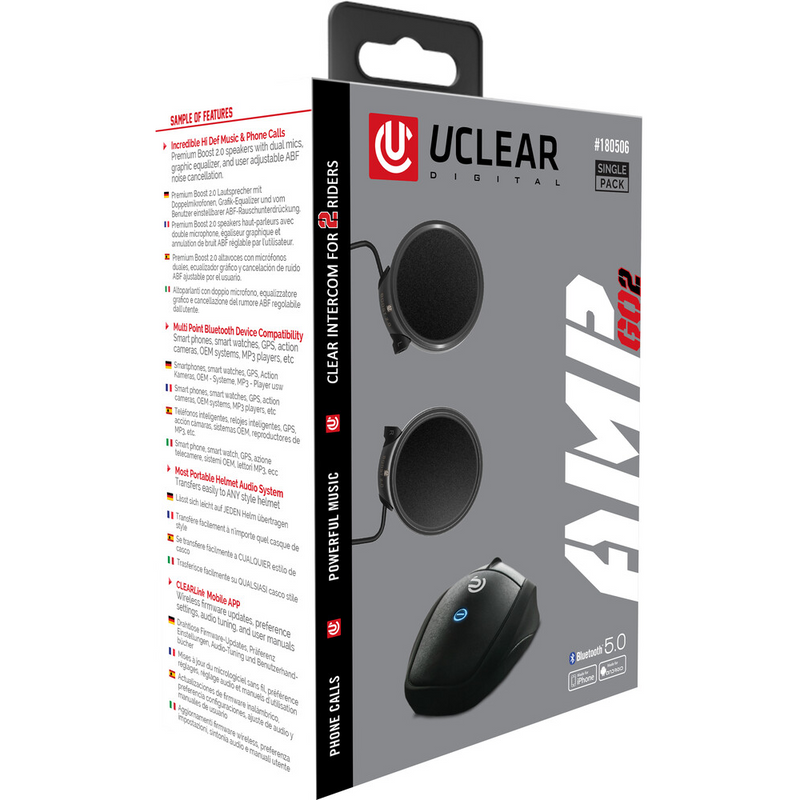 UCLEAR AMP GO 2 BLUETOOTH HELMET AUDIO KIT