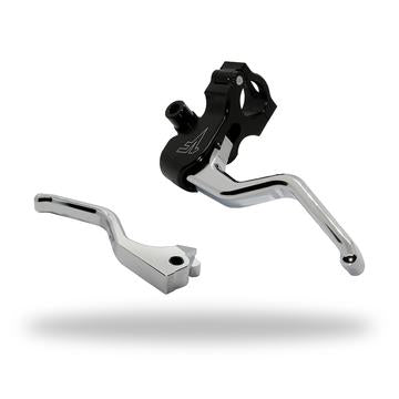 1FNGR EASY PULL CLUTCH + BRAKE LEVER COMBO |  BLACK AND CHROME 04'-13' SPORTSTER