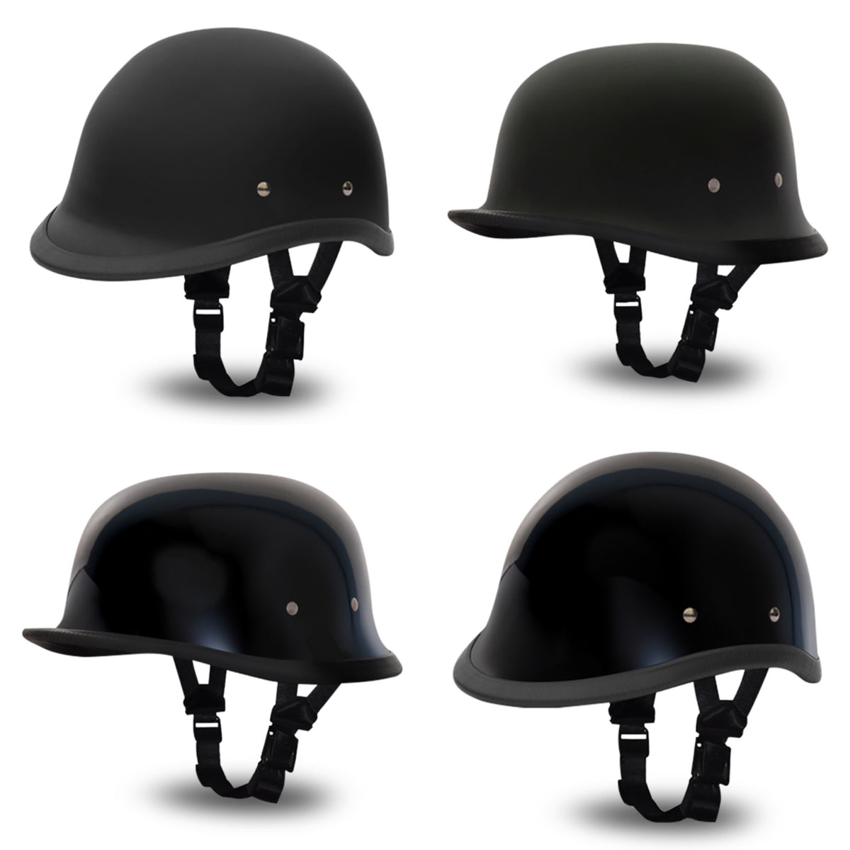 cheap novelty motorcycle helmets Daytona Reversible Premium "Hawk" Flat-Dull Black "1003B" Ryde- Certified Safety Assurance NOVELTY HALF HELMETS Ramjet