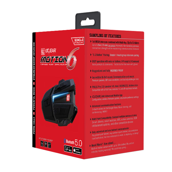 UCLEAR MOTION 6 BLUETOOTH HELMET AUDIO KIT