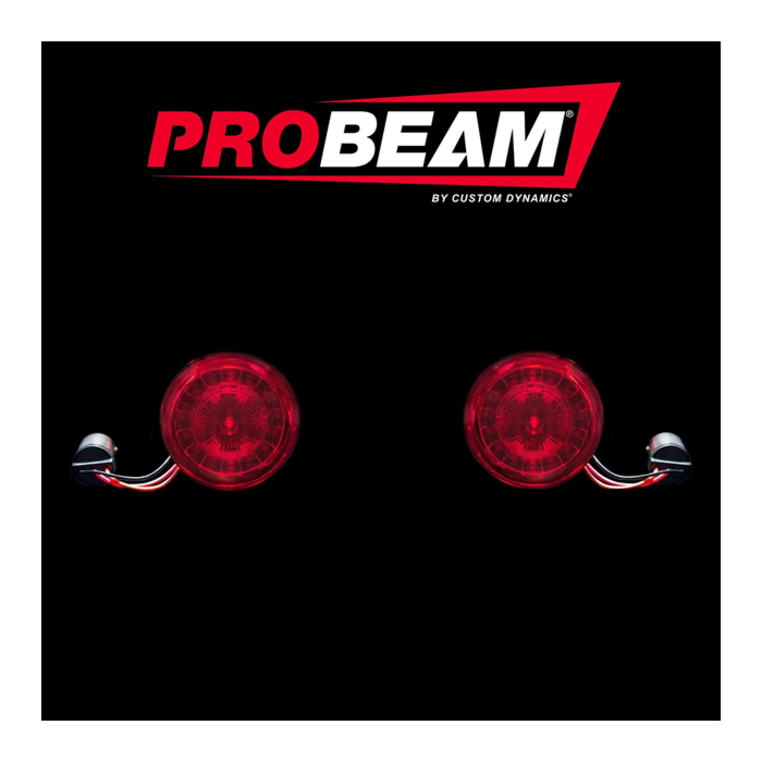 CUSTOM DYNAMICS PROBEAM RED LED TURN SIGNALS WITH RED LENSES