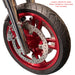 Custom colored 19 inch wheel in red with 14 inch brake rotors